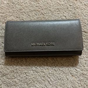 Metallic Grey Large Michael Kors wallet